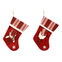 Enfeite Natal Bota Natalina Meia Papai Noel Luxo Grande 35cm Vermelho