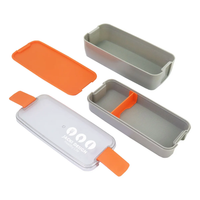 Pote Marmita Divisória Interna 2 Andares Bpa Free Ml Cor Cinza