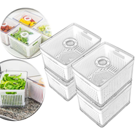 Kit 4 cestos organizadores para geladeira