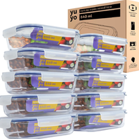 Kit 10 Pote De Vidro Marmita Hermético Freezer Fitness