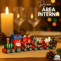 Enfeite Natalino Trem De Madeira Trenzinho Mesa Decorativa