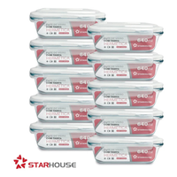 Kit 10 Potes Herméticos Vidro 640ml Starhouse