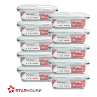 Kit 10 Potes de Vidro Hermético 370 ml