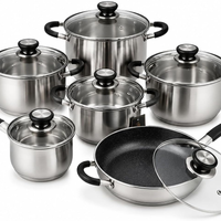 Conjunto de panelas Inox 12 peças