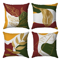 Kit 4 Capas Almofadas Decorativas Folhas