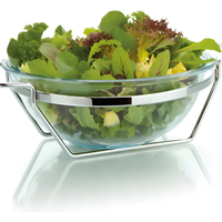Bowl Saladeira 3l Vidro Com Suporte Salada Servir Gourmet