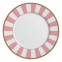 Conjunto De 6 Pratos De Sobremesa Stripe Ø21cm Rosa Alleanza
