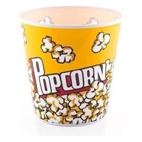 Kit 2 Balde Recipiente Pipoca Pote Plástico Grande