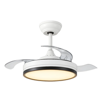 Ventilador De Teto Led Pás Retrátil C/controle Remoto Bivolt