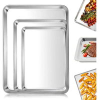 Kit 3 Assadeira Grande Aço Inox Retangular Para Assados