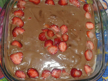 Cremoso de morango com chocolate