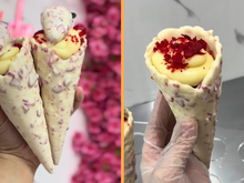 Cascone de morango cravejado: nova febre dos doces viraliza nas redes sociais e ganha versões irresistíveis