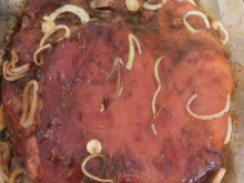 Costela de porco assada no mel