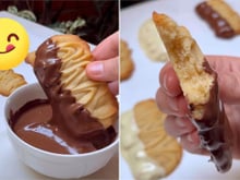 Essa receita de biscoito de manteiga com cobertura de chocolate vai ser seu novo lanche favorito