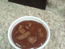 Mingau de coco com chocolate