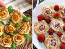 Esse é meu petisco favorito do Natal: flor de massa de pastel com recheio salgado e doce muito fácil de fazer