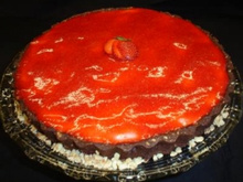 Torta de chocolate e morango