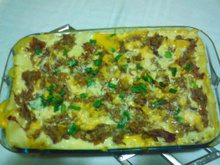 Lasanha de carne seca