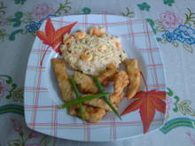 Risoto cremoso de camarão