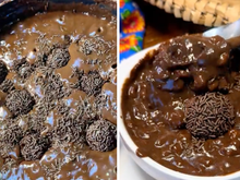 Você já experimentou canjica de brigadeiro? Conheça a versão cremosa que une duas paixões nacionais