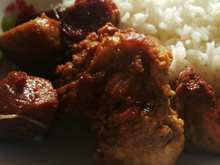 Costela de porco com linguiça calabresa defumada