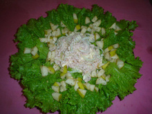 Salada de pêras com peito de peru defumado