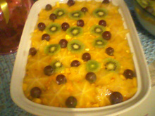 Pavê de panetone com frutas