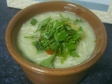 Sopa de batata doce e frango