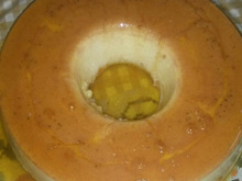 Pudim de banana com cobertura de brigadeiro