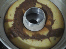Bolo mesclado de boca de fogão