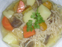 Sopa com carne seca da Elis
