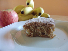 Bolo de maçã, aveia e canela