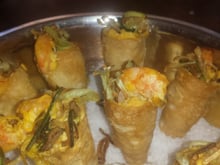 Canudos salgados de camarão