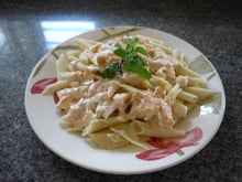Penne com iogurte