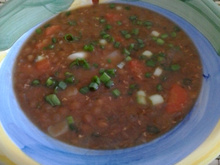 Sopa de lentilha vegetariana