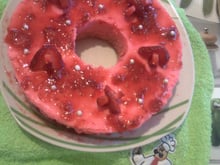 Bavaroise de morango com base de bolo