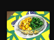 Pipoca verde e amarela