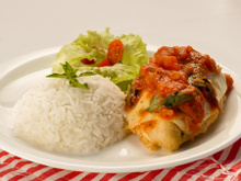 Filé de frango à parmegiana