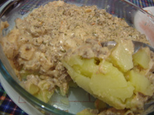 Batata cremosa com carne moída