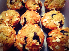 Muffin de blueberry e banana