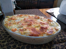 Penne ao molho de gorgonzola com camarão