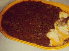 Mousse de maracujá com chocolate