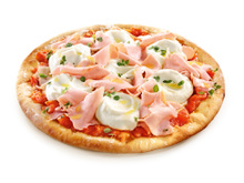 Pizza de peito de peru e creme de ricota