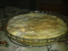 Sobremesa quente de banana