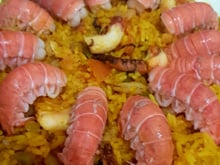 Paella fácil de frutos do mar