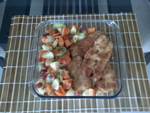 Filé de peixe com legumes