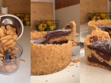 Massa crocante de biscoito e recheio brigadeirudo: a receita dessa torta casadinho divina é fácil de fazer e todo mundo pede para repetir