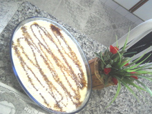 Pavê de coco com biscoito de chocolate