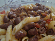 Penne ao molho de coração de frango