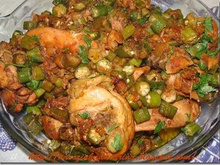 Frango com quiabo a minha moda